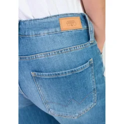Jeans boyfit cosy, 7/8ème bleu Eva