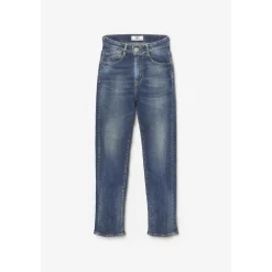 Jeans fille, Basic 400/12 mom taille haute 7/8ème bleu N°2 en coton