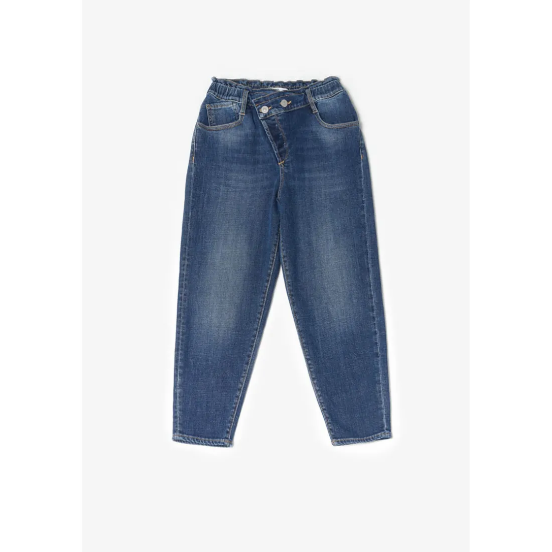 Jeans fille, loose, large DIZZY, longueur 34 bleu