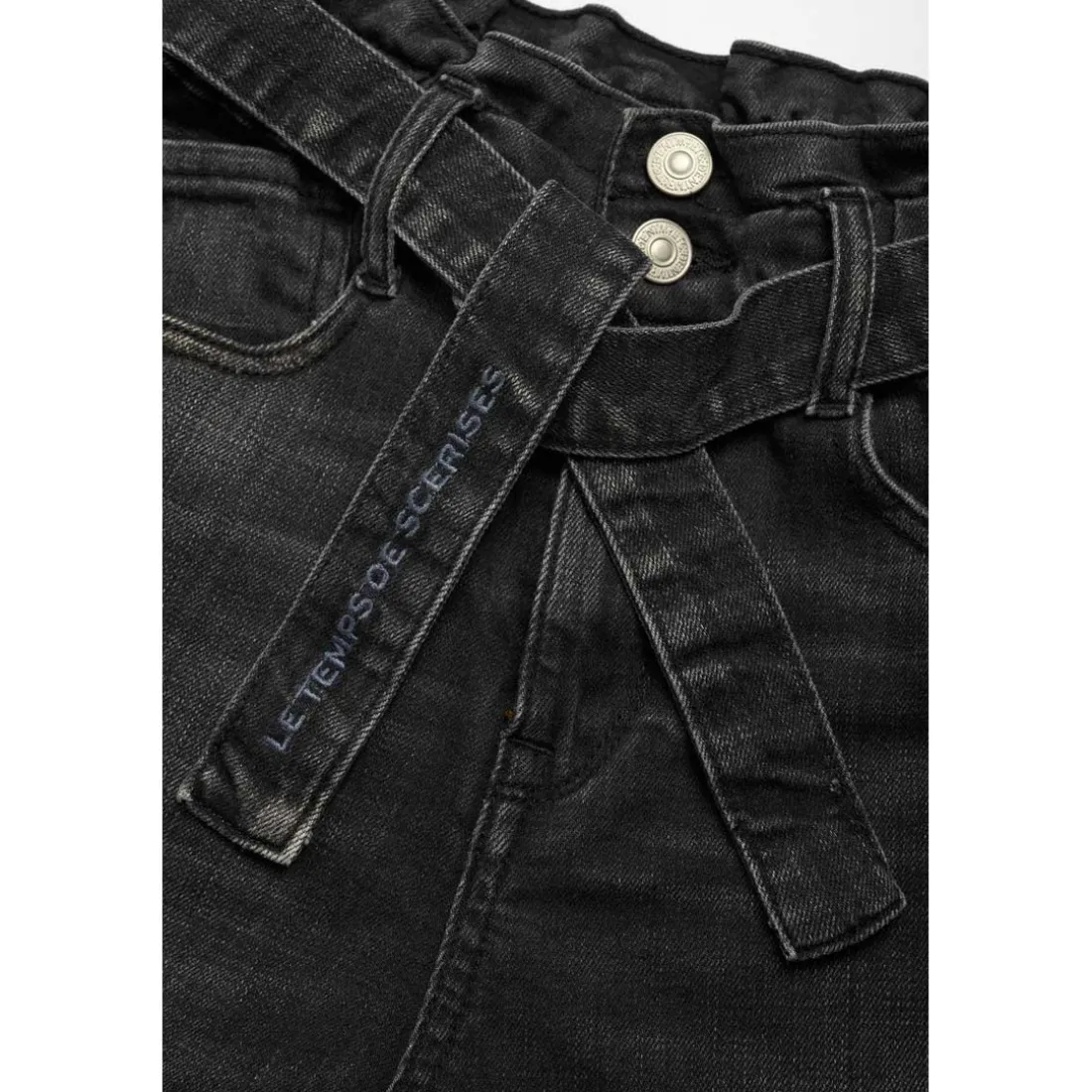 Jeans fille, Milina boyfit noir N°1 en coton