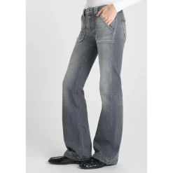 Jeans flare gris N°2 en coton Fleur