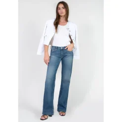 Jeans flare, très évasé , longueur 34 bleu Élise Lana