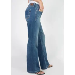 Jeans flare, très évasé , longueur 34 bleu Élise Lana