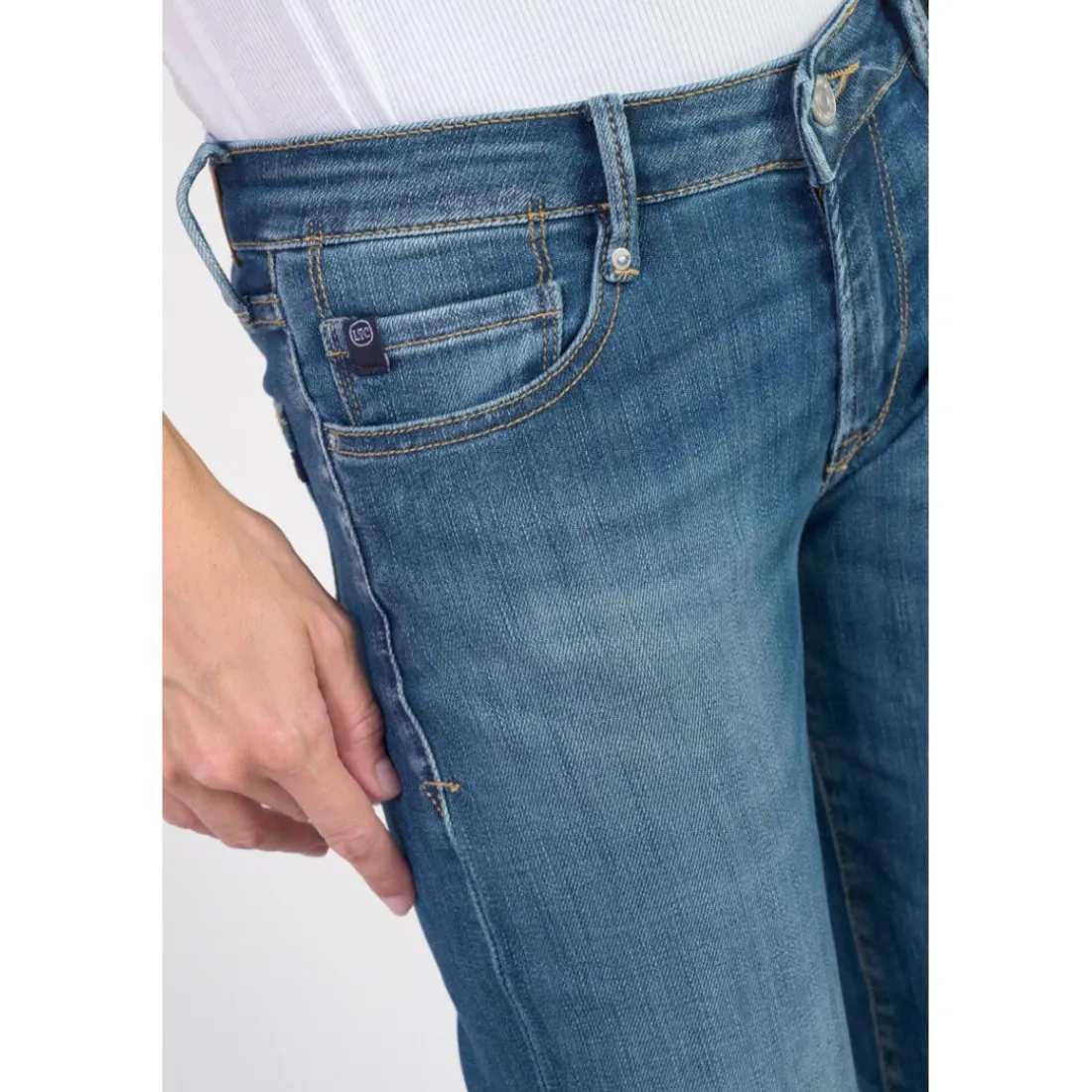 Jeans flare, très évasé , longueur 34 bleu Élise Lana