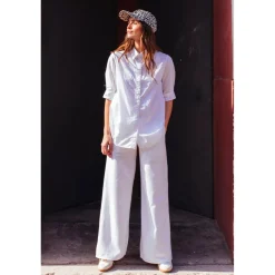 Jeans flare, très évasé , longueur 34 blanc Queen