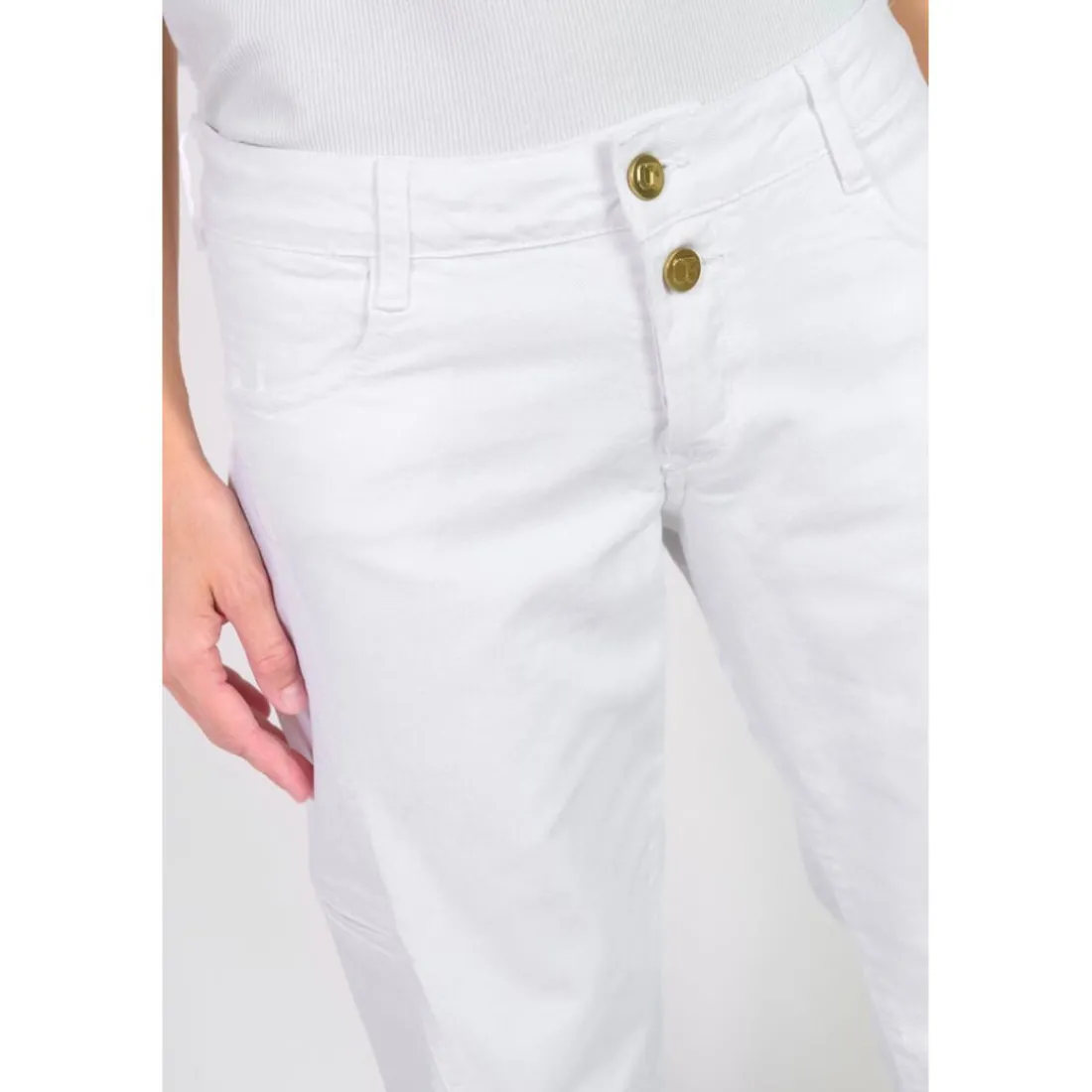 Jeans flare, très évasé , longueur 34 blanc Lara