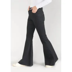 Jeans flare, très évasé ALBERTA, longueur 34 noir en coton