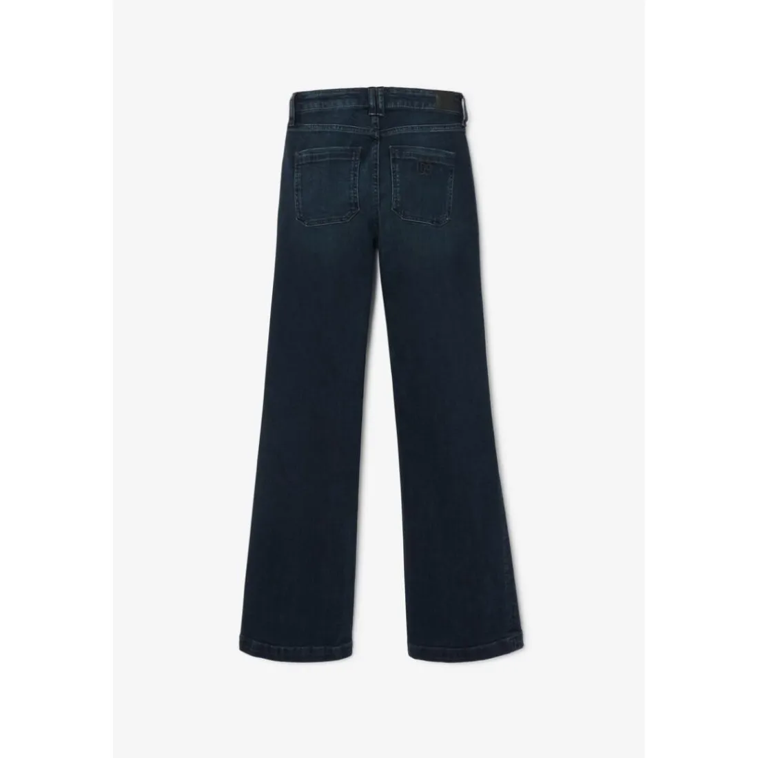Jeans flare, très évasé, longueur 34 bleu Ella en coton