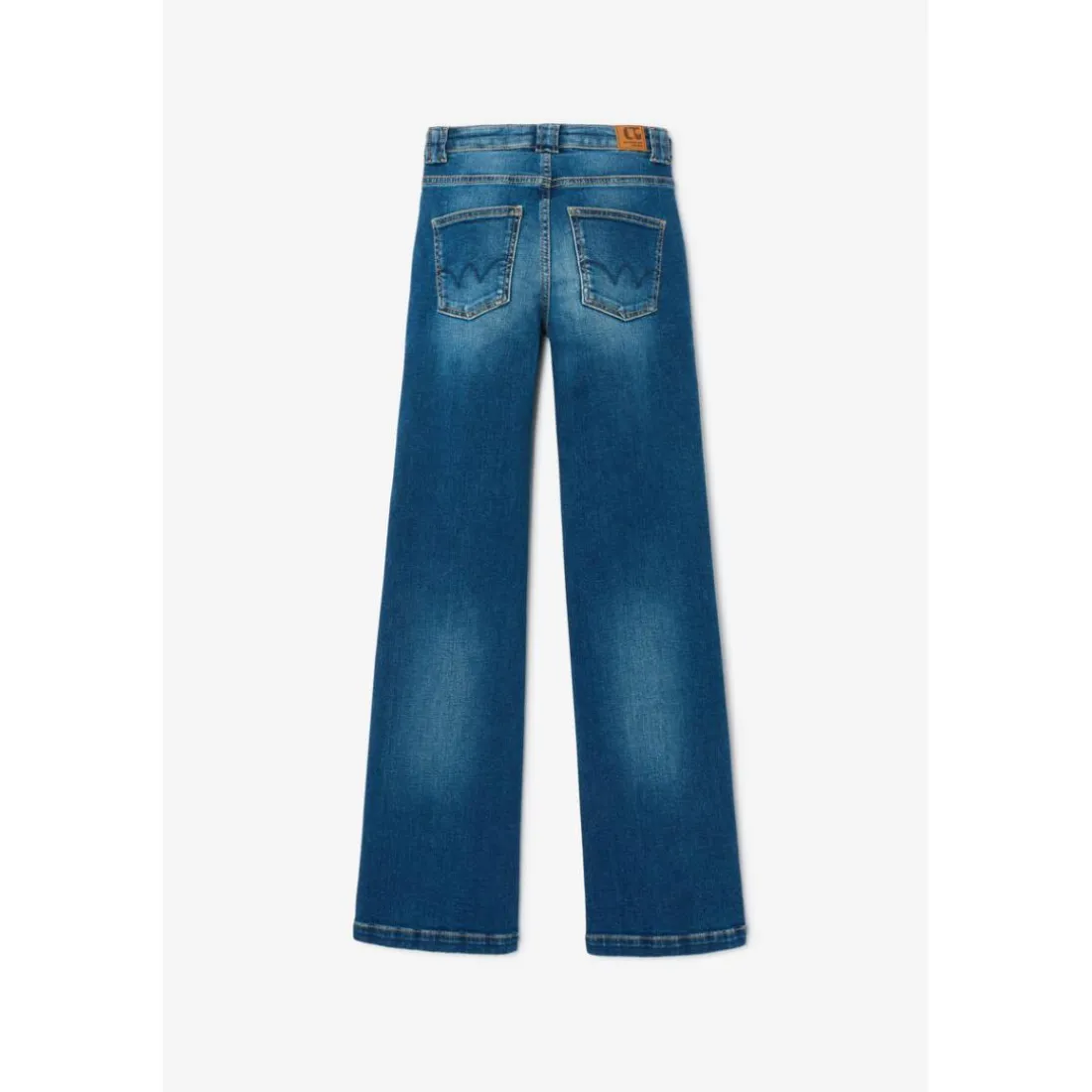Jeans flare, très évasé, longueur 34 bleu en coton Noémie