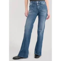 Jeans flare, très évasé PULP high flare, longueur 34 bleu en coton Agnes