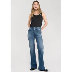 Jeans flare, très évasé PULP high flare, longueur 34 bleu en coton Agnes