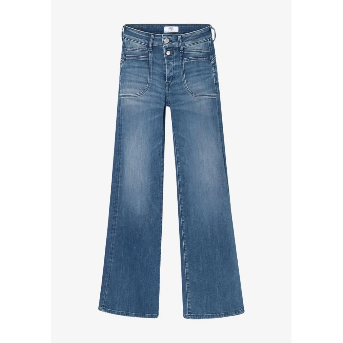 Jeans flare, très évasé PULP high flare, longueur 34 bleu en coton Agnes