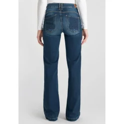 Jeans flare, très évasé PULP high flare, longueur 34 bleu Dot en coton
