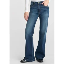 Jeans flare, très évasé PULP high flare, longueur 34 bleu Dot en coton
