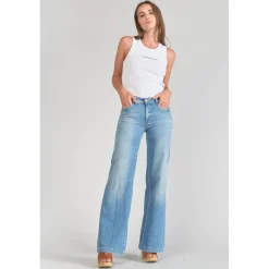 Jeans flare, très évasé PULP high flare, longueur 34 bleu en coton Nia