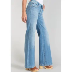 Jeans flare, très évasé PULP high flare, longueur 34 bleu en coton Nia