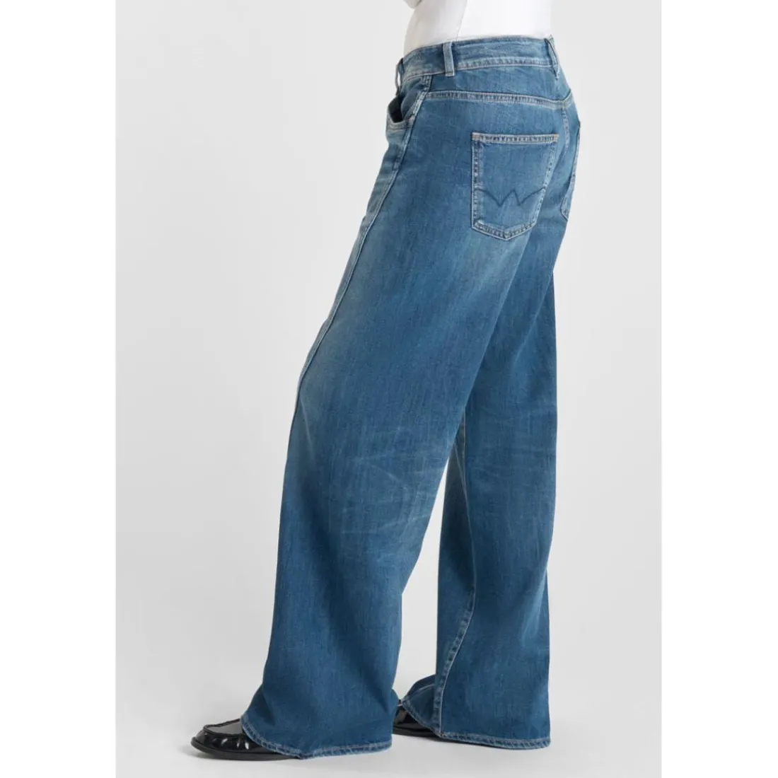 Jeans flare, très évasé wide leg , longueur 34 bleu Hana