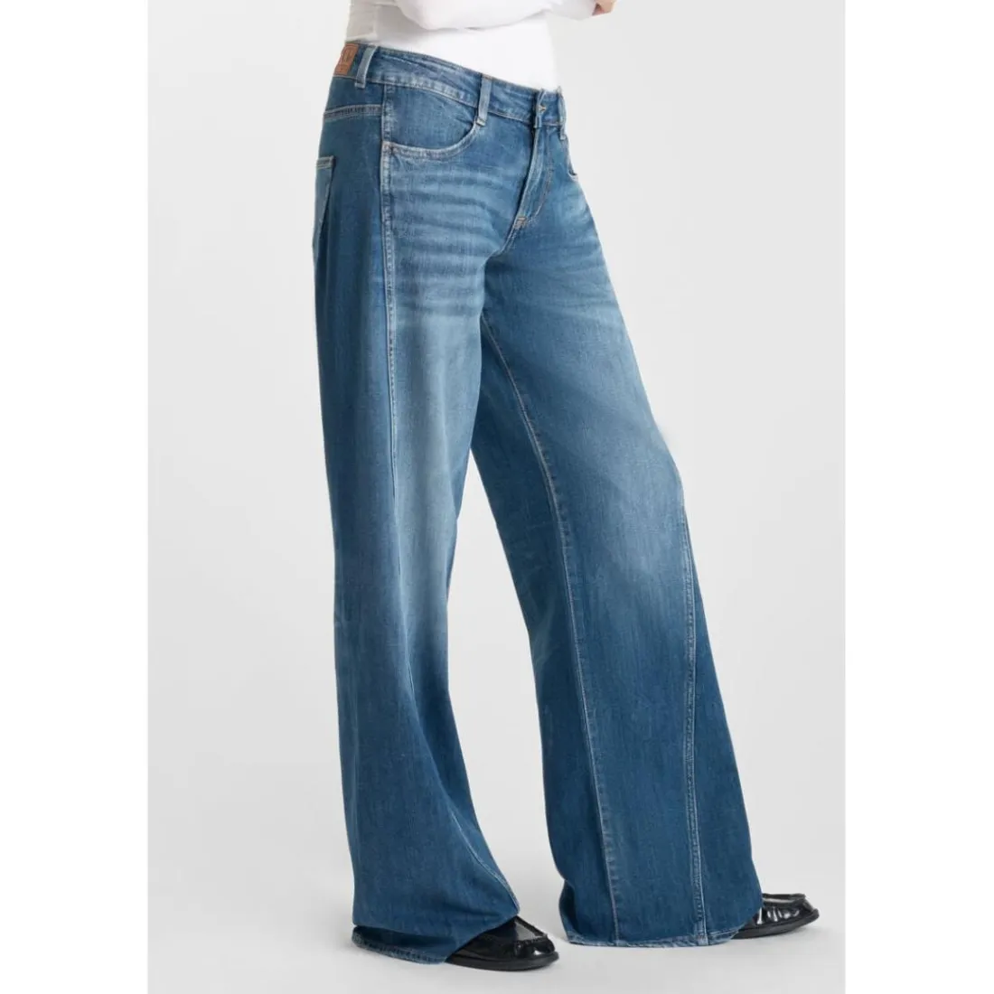 Jeans flare, très évasé wide leg , longueur 34 bleu Hana