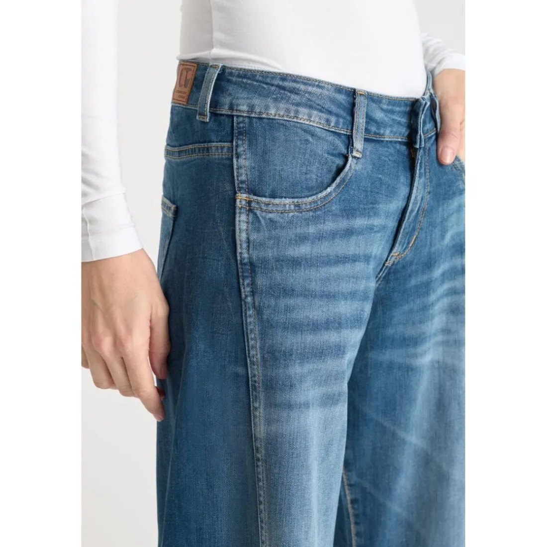 Jeans flare, très évasé wide leg , longueur 34 bleu Hana