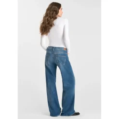 Jeans flare, très évasé wide leg , longueur 34 bleu Hana