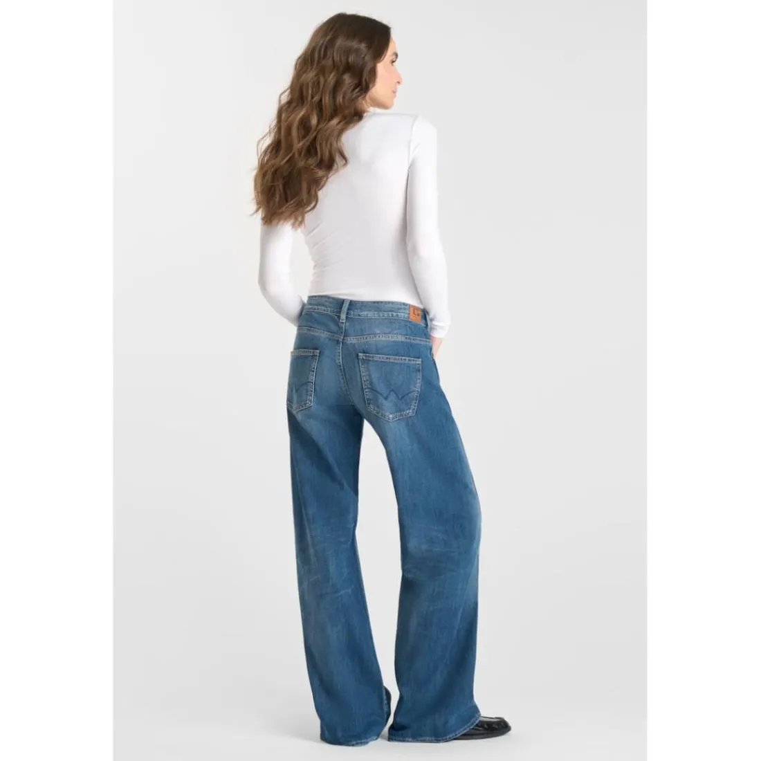 Jeans flare, très évasé wide leg , longueur 34 bleu Hana