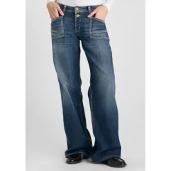 Jeans flare, très évasé wide leg , longueur 34 bleu Fern