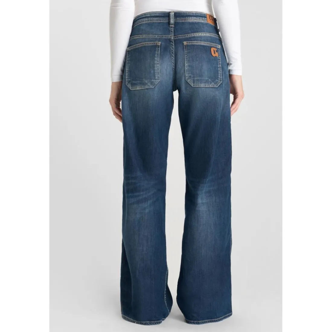 Jeans flare, très évasé wide leg , longueur 34 bleu Fern