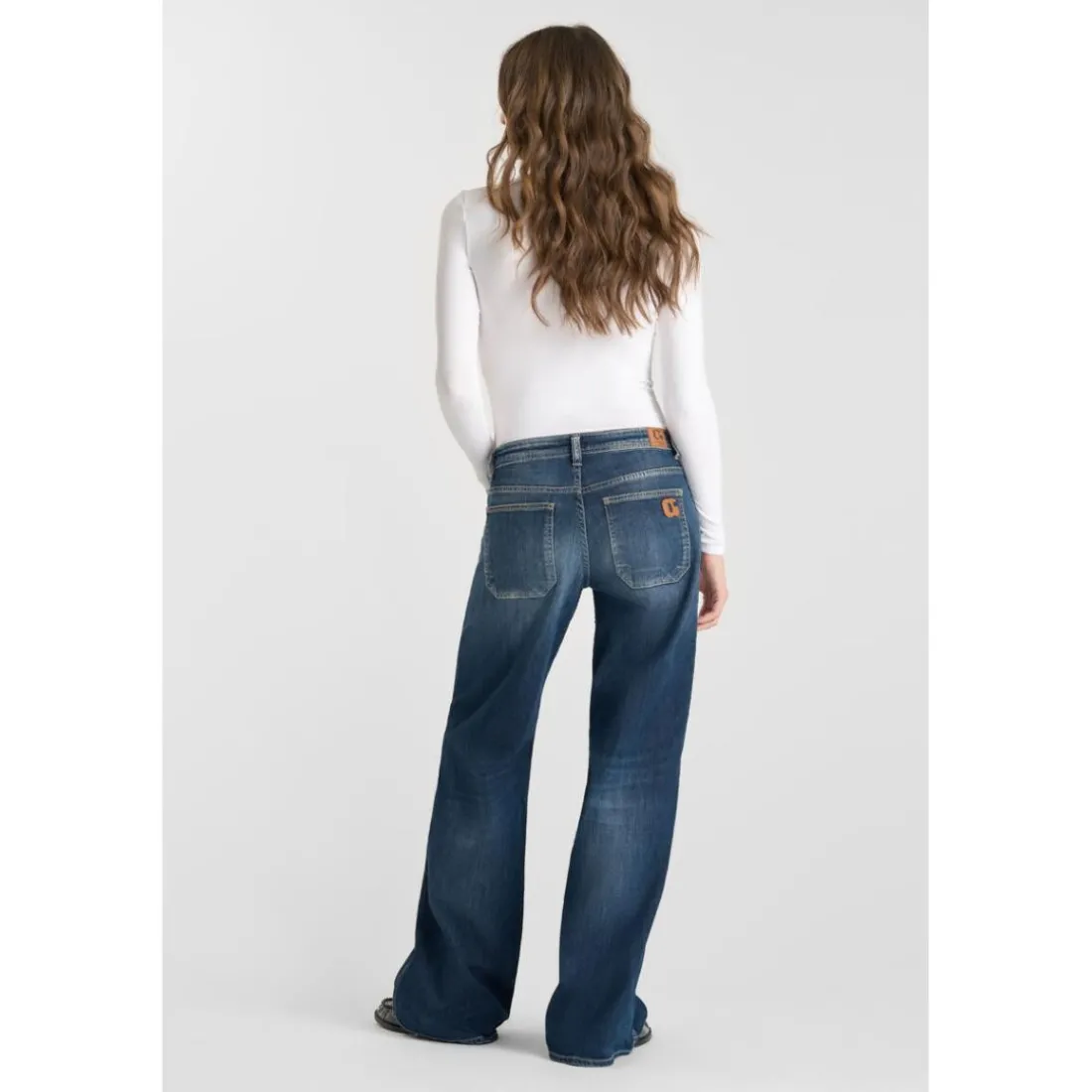 Jeans flare, très évasé wide leg , longueur 34 bleu Fern