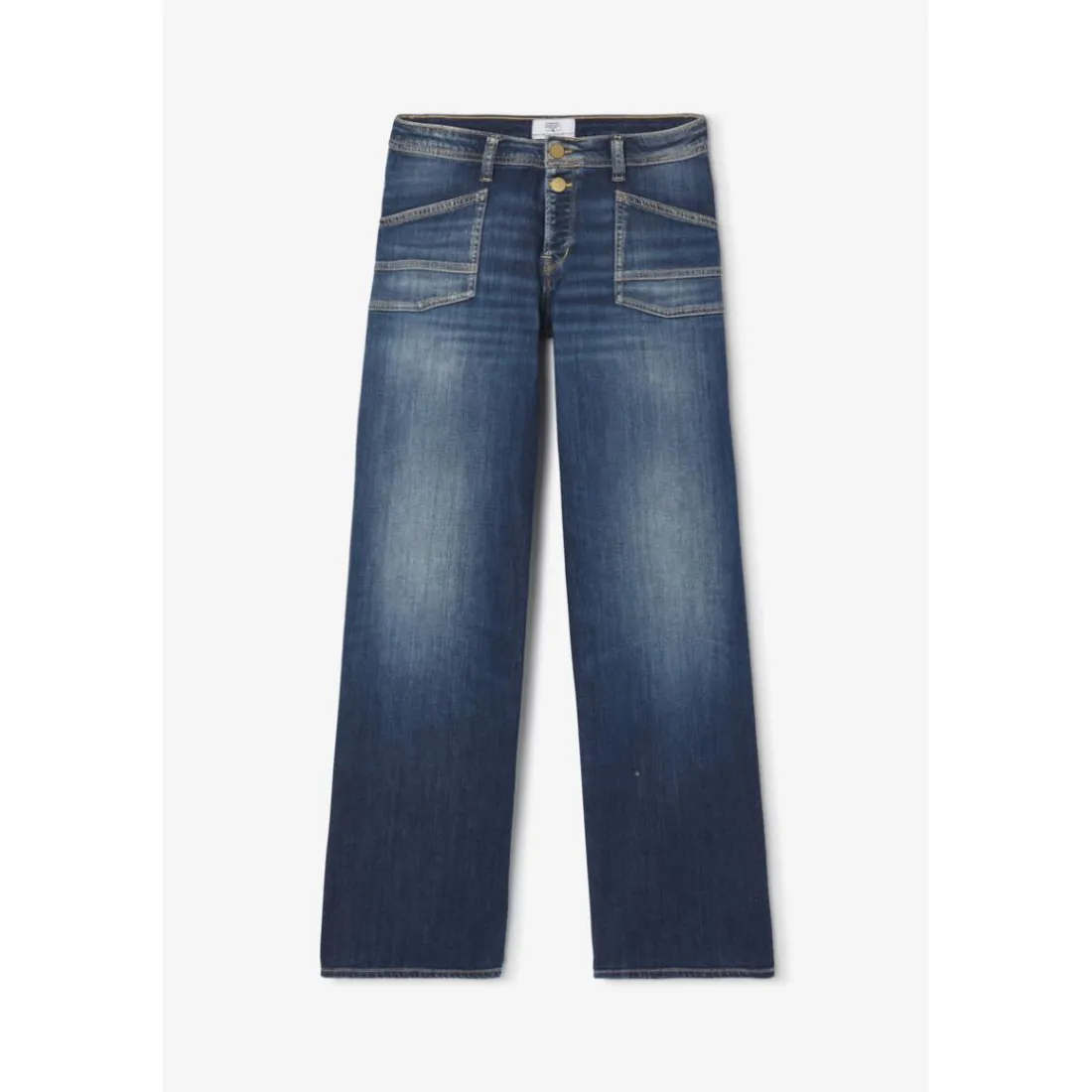 Jeans flare, très évasé wide leg , longueur 34 bleu Fern