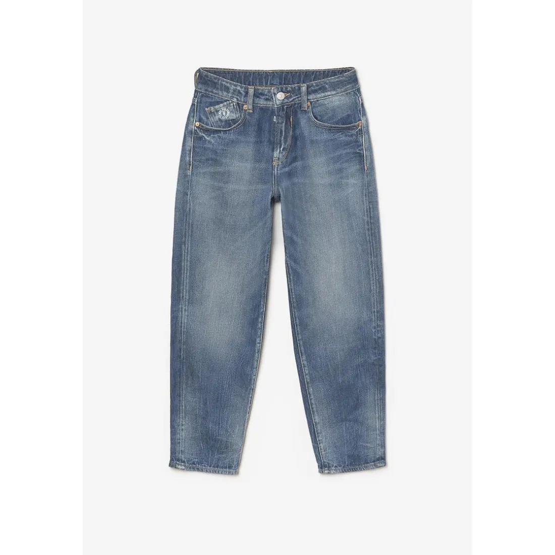 Jeans garçon, loose, large ARNAU, longueur 34 bleu en coton