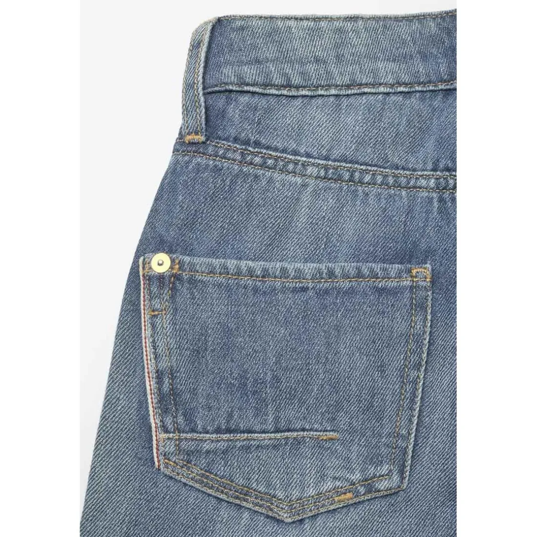 Jeans garçon, loose, large ARNAU, longueur 34 bleu en coton