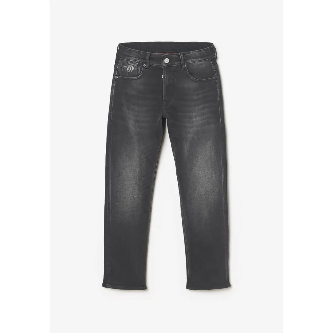 Jeans garçon, regular, droit 800/16, longueur 34 noir en coton