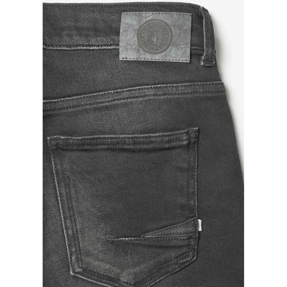 Jeans garçon, regular, droit 800/16, longueur 34 noir en coton