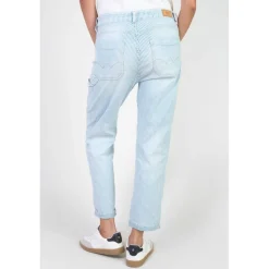 Jeans loose, large 400/60 girlfriend taille haute, 7/8ème bleu Ida