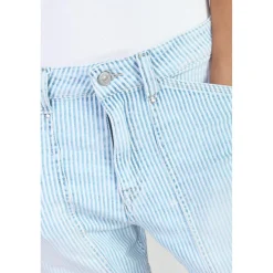 Jeans loose, large 400/60 girlfriend taille haute, 7/8ème bleu Ida