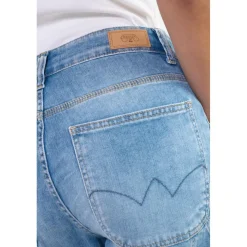 Jeans loose, large 400/60 girlfriend taille haute, 7/8ème bleu Rose