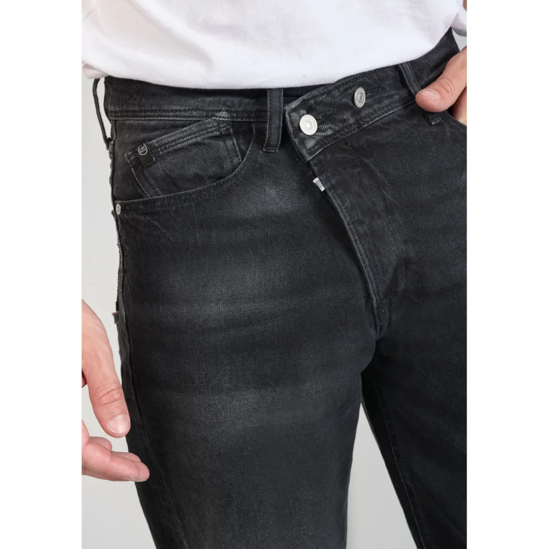 Jeans loose, large 1998, longueur 34 noir en coton