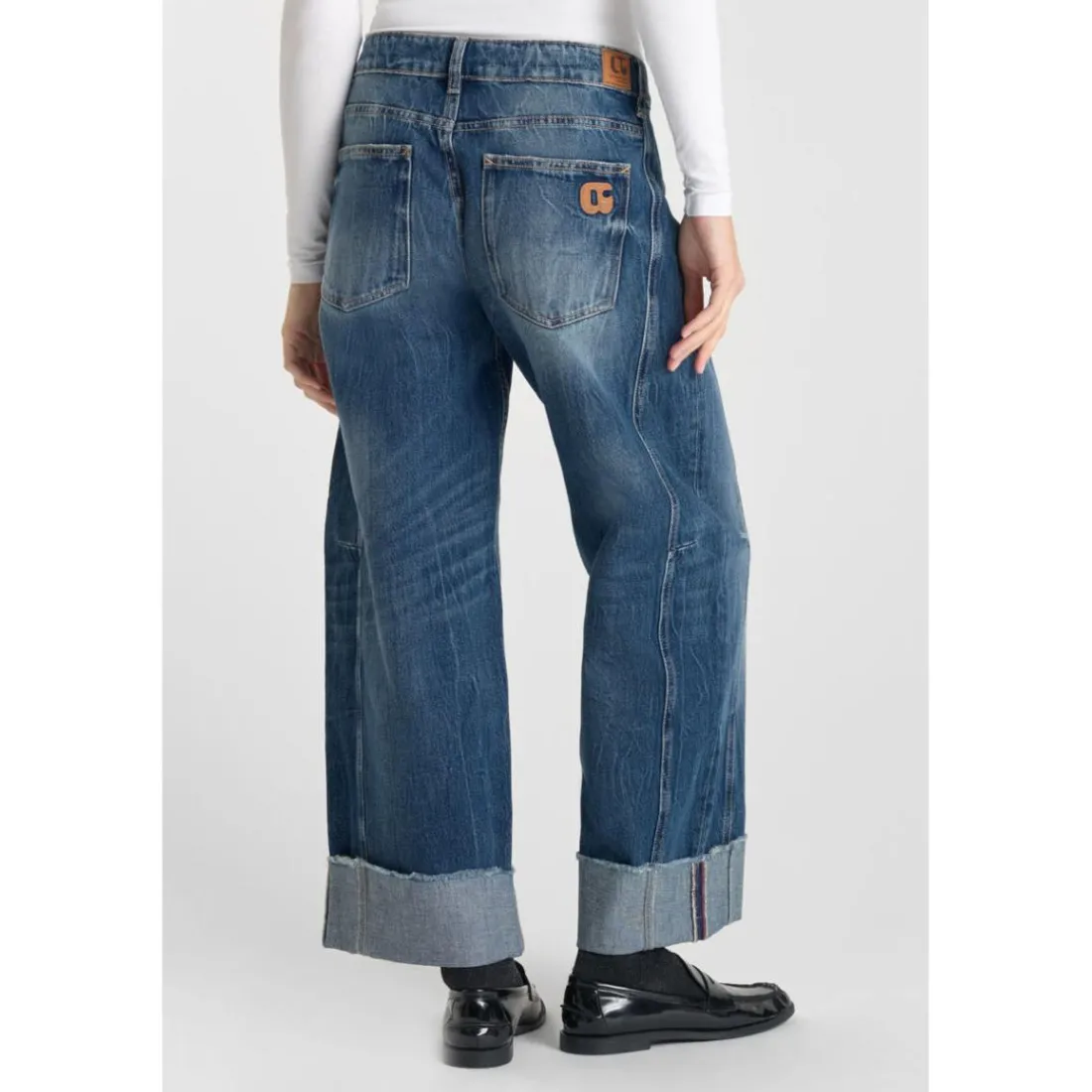 Jeans loose, large LEAL, longueur 34 bleu en coton Page
