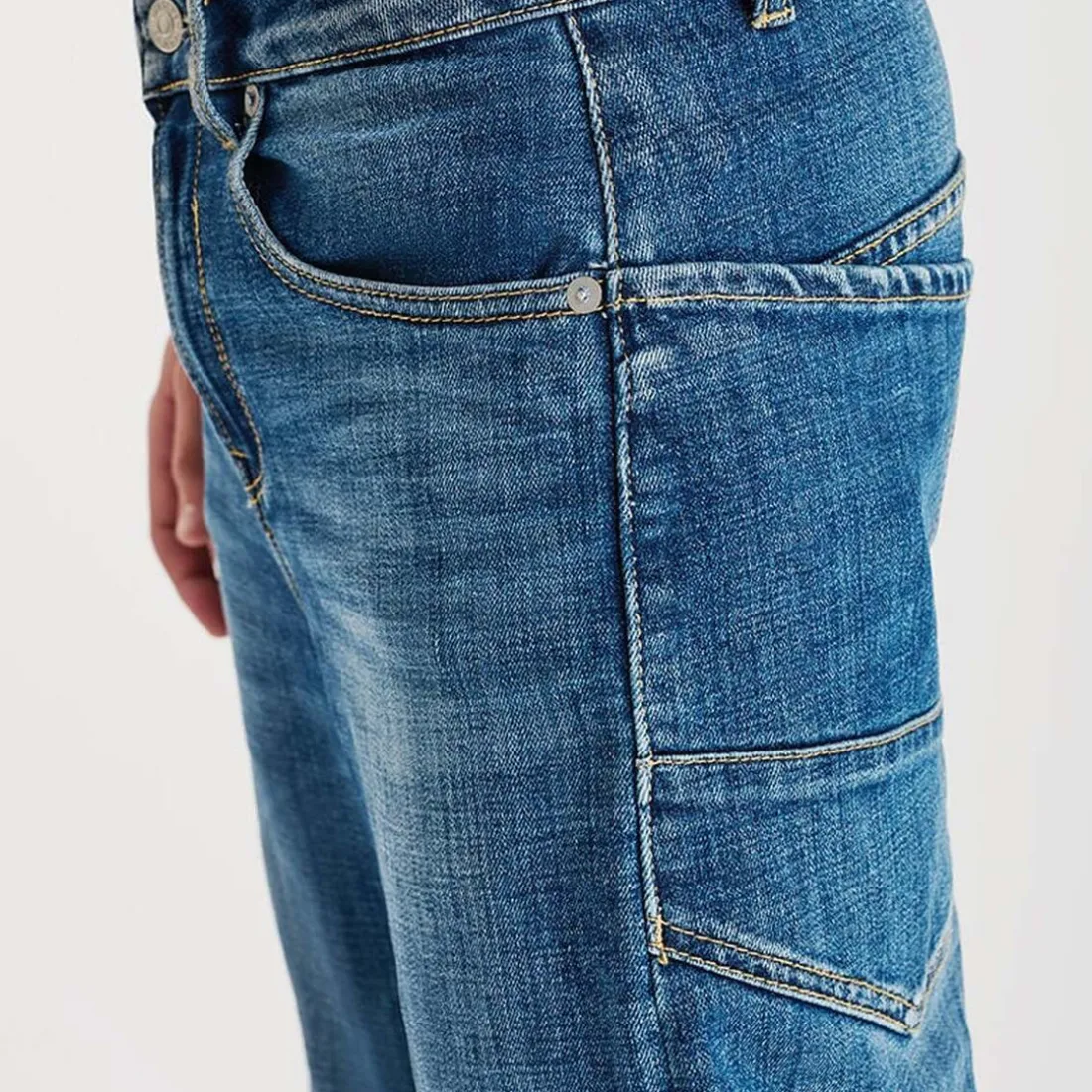 Jeans loose, large NOAH, longueur 34 bleu Mo