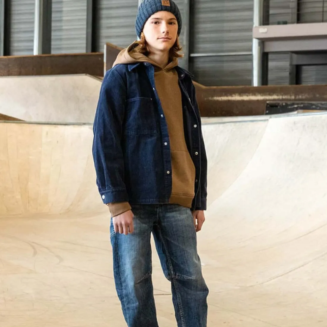Jeans loose, large NOAH, longueur 34 bleu Mo