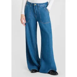 Jeans loose, large VICTORIA, longueur 34 bleu Kali
