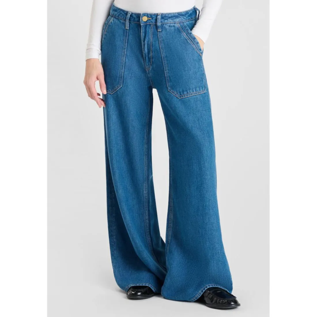 Jeans loose, large VICTORIA, longueur 34 bleu Kali