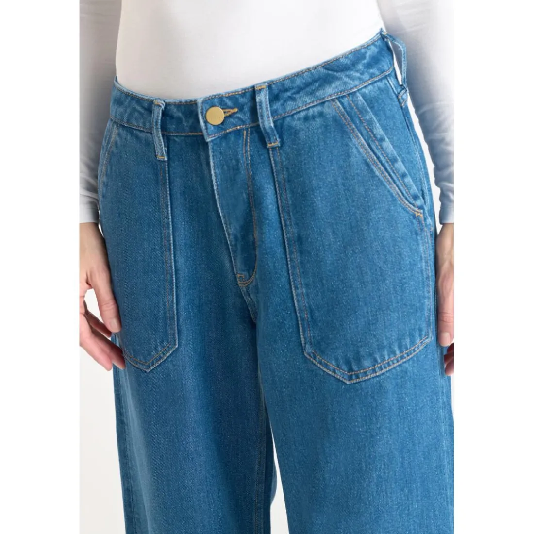 Jeans loose, large VICTORIA, longueur 34 bleu Kali