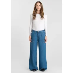Jeans loose, large VICTORIA, longueur 34 bleu Kali