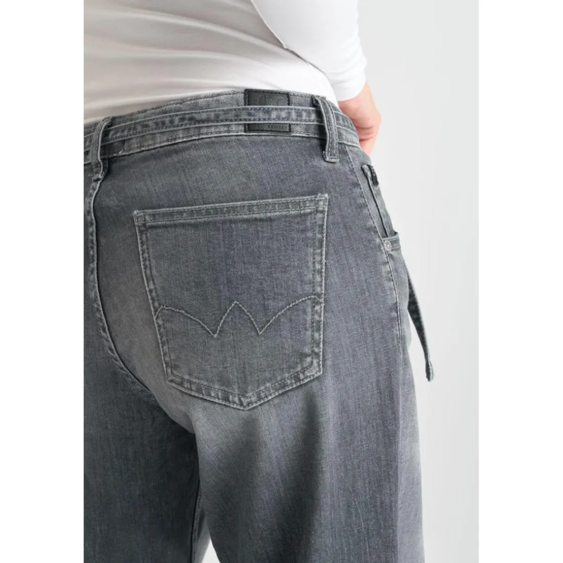 Jeans loose, large wide leg , longueur 34 gris Gwen