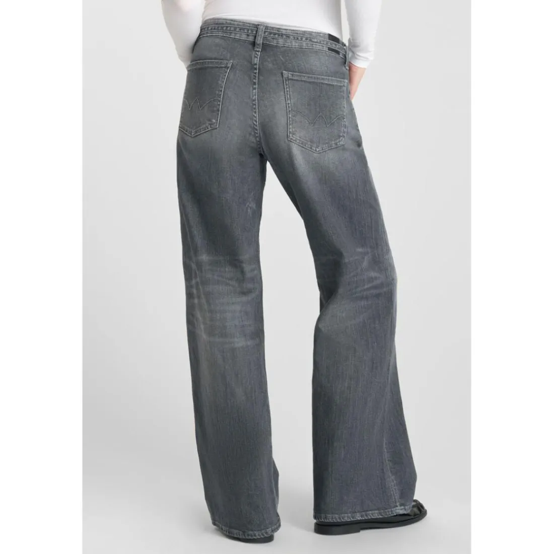 Jeans loose, large wide leg , longueur 34 gris Gwen