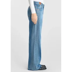 Jeans loose, large wide leg , longueur 34 bleu Gwen