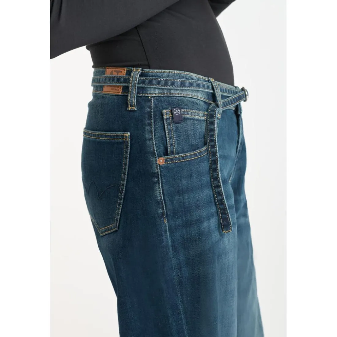 Jeans loose, large wide leg , longueur 34 bleu Maya