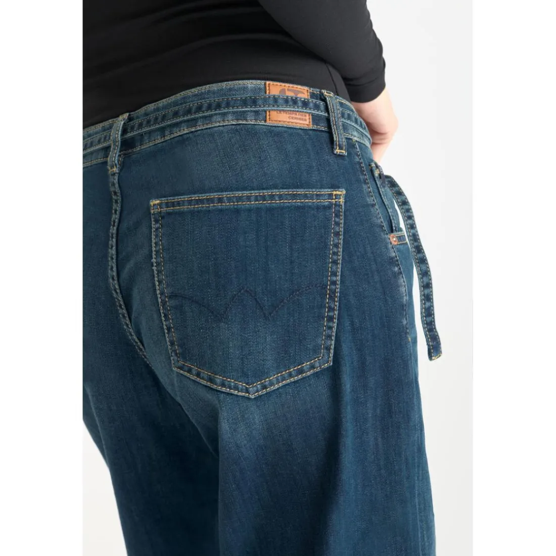 Jeans loose, large wide leg , longueur 34 bleu Maya
