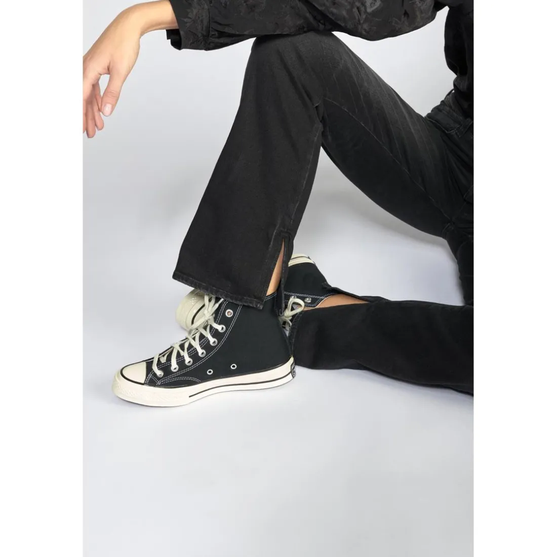 Jeans Lux 400/19 mom taille haute noir N°1 en coton